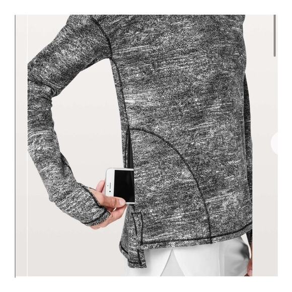 Lululemon Pullover Forever Endeavour Long Sleeve Size 10 Rush Jacquard Black Whi - Picture 11 of 13
